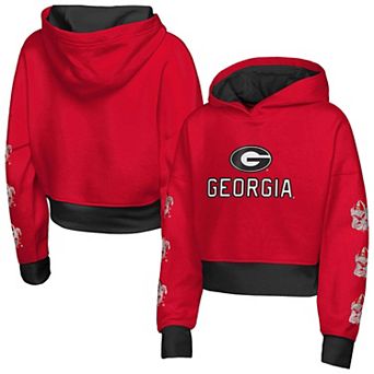 Girls Youth Outerstuff Red Georgia Bulldogs Fair Catch Poly Fleece Hoodie