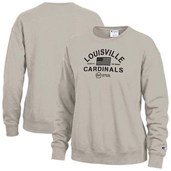Women's Champion Tan Louisville Cardinals Operation Hat Trick Powerblend Sweatshirt