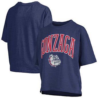 Women's Pressbox Navy Gonzaga Bulldogs Oversized Nelson Arch Over Logo Slub T-Shirt