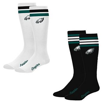 Women's PRO Compression Philadelphia Eagles Varsity Stripe Knee-High Compression Socks Two Pack