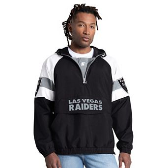 Men's Starter Black Las Vegas Raiders Street Cut Half-Zip Jacket