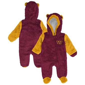 Newborn Outerstuff Burgundy Washington Commanders Teddy Fleece Bunting Full-Zip Sleeper
