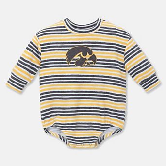 Newborn & Infant ZooZatz Black Iowa Hawkeyes Cozy Fleece Bodysuit