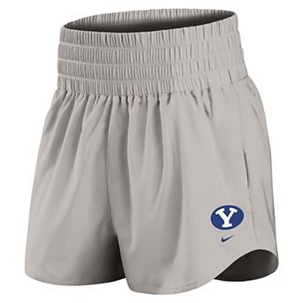 Women's Nike Gray BYU Cougars Ultra Dri-FIT High-Rise Shorts