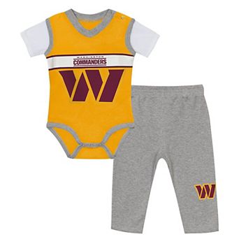 Infant Outerstuff Gold/Heather Gray Washington Commanders Two-Piece Jersey Bodysuit & Pants Set