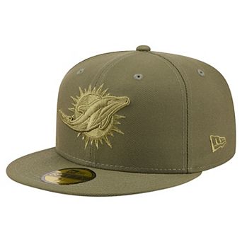 Men's New Era Olive Miami Dolphins Color Pack 59FIFTY Fitted Hat
