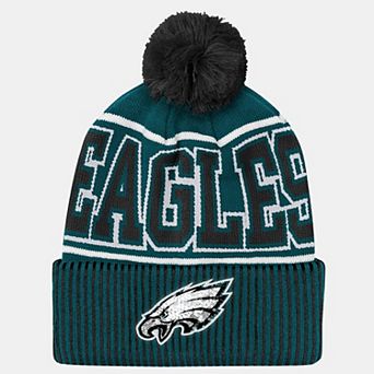 Youth Outerstuff Midnight Green Philadelphia Eagles Highlight Cuffed Knit Hat with Pom