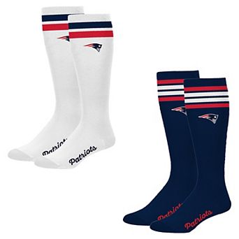 Women's PRO Compression New England Patriots Varsity Stripe Knee-High Compression Socks Two Pack
