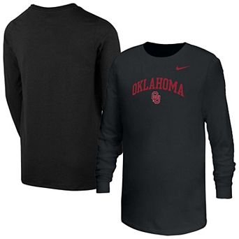 Youth Nike Black Oklahoma Sooners Arched Core Long Sleeve T-Shirt