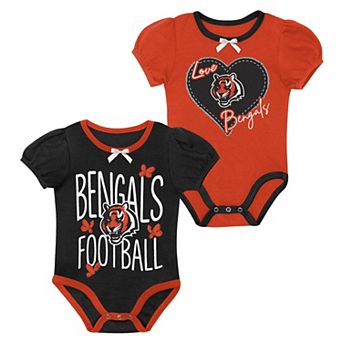 Newborn & Infant Outerstuff Black/Orange Cincinnati Bengals Star Power Two-Piece Bodysuit Set