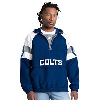 Men's Starter Royal Indianapolis Colts Street Cut Half-Zip Jacket