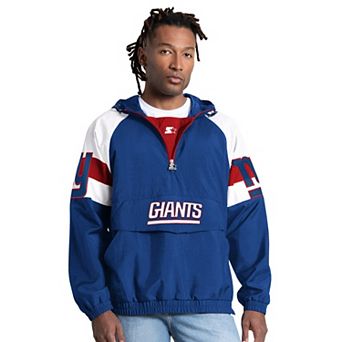 Men's Starter Royal New York Giants Street Cut Half-Zip Jacket
