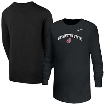 Youth Nike Black Washington State Cougars Arched Core Long Sleeve T-Shirt