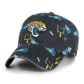 Youth '47 Black Jacksonville Jaguars Stomping Ground Clean Up Adjustable Hat