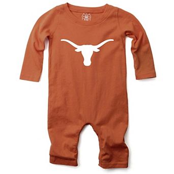 Infant Wes & Willy Texas Orange Texas Longhorns Long Sleeve Romper