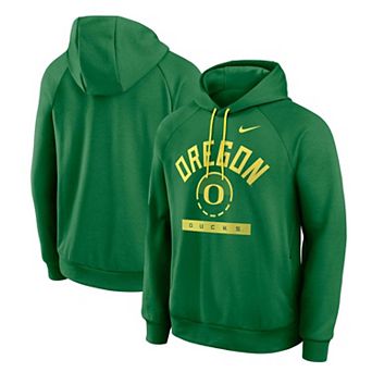 Men's Nike Green Oregon Ducks Courtside Practice Dri-FIT Raglan Fleece Hoodie
