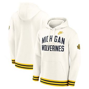Men's Nike Cream Michigan Wolverines Legacy Retro Pullover Hoodie