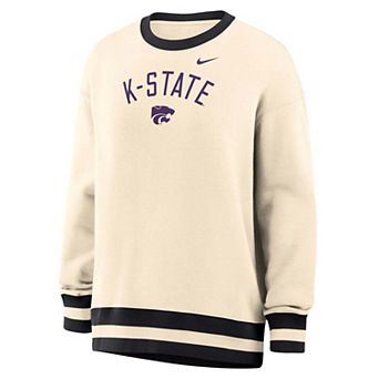 Women's Nike Natural Kansas State Wildcats Oversized Phoenix Fleece Sweatshirt