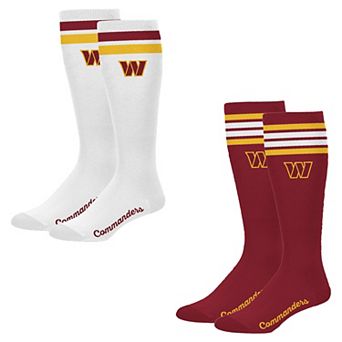 Women's PRO Compression Washington Commanders Varsity Stripe Knee-High Compression Socks Two Pack