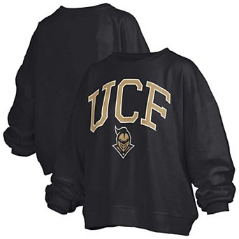 Women's Pressbox Black UCF Knights Oversized Janise Arch Over Logo Fleece Sweatshirt