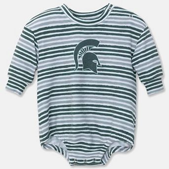 Newborn & Infant ZooZatz Green Michigan State Spartans Cozy Fleece Bodysuit