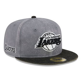 Men's New Era Gray/Black Los Angeles Lakers Washed 59FIFTY Fitted Hat