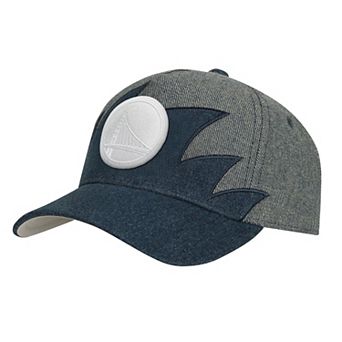 Youth Mitchell & Ness Denim/Gray Golden State Warriors Sharktooth Pro Pinch Snapback Hat