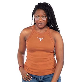 Women's ZooZatz Texas Orange Texas Longhorns Tri-Blend Racerback Ribbed Tank Top