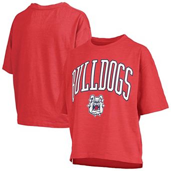 Women's Pressbox Red Fresno State Bulldogs Oversized Nelson Arch Over Logo Slub T-Shirt