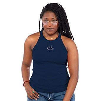 Women's ZooZatz Navy Penn State Nittany Lions Tri-Blend Racerback Ribbed Tank Top
