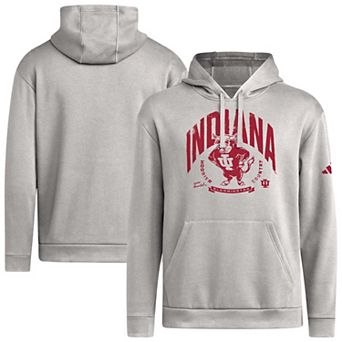 Men's adidas Gray Indiana Hoosiers Bison Wordmark Hoodie