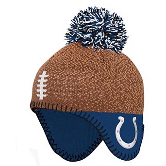 Infant Outerstuff Brown Indianapolis Colts Football Head Knit Hat