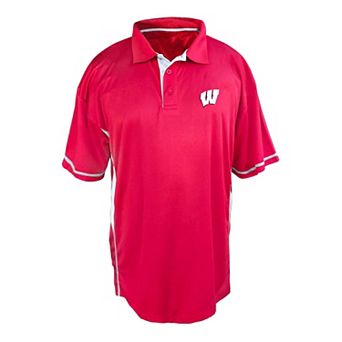 Men's Big and Tall Profile Red Wisconsin Badgers Color Block Panel Polo