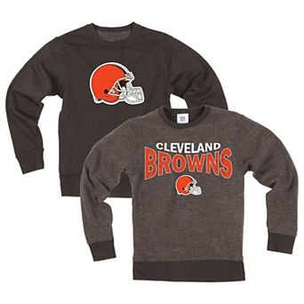 Youth Wes & Willy Brown Cleveland Browns Reversible Fleece Sweatshirt