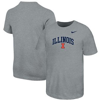 Youth Nike Gray Illinois Fighting Illini Arched Name Drop T-Shirt