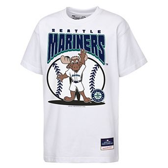 Youth Mitchell & Ness White Seattle Mariners Mascot Mania T-Shirt