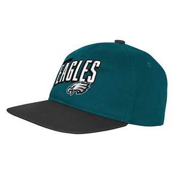 Youth Outerstuff Midnight Green/Black Philadelphia Eagles Flat Brim Snapback Hat