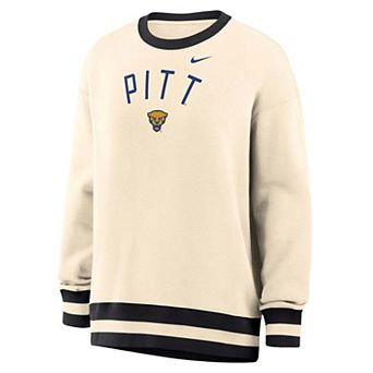 Women's Nike Natural Pitt Panthers Oversized Phoenix Fleece Sweatshirt