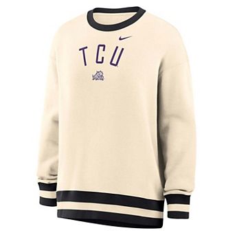Women's Nike Natural TCU Horned Frogs Oversized Phoenix Fleece Sweatshirt