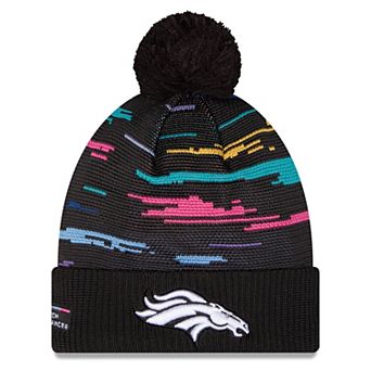 Men's New Era Black Denver Broncos 2026 NFL Crucial Catch Cuffed Knit Hat with Pom