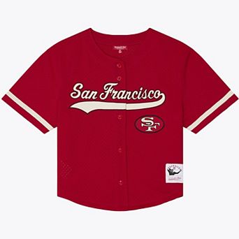 Women's Mitchell & Ness Scarlet San Francisco 49ers Retro Roots Baseball Jersey