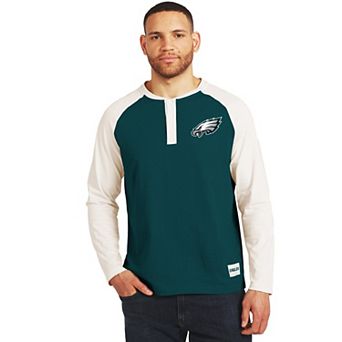Men's Darius Rucker Collection by Fanatics Midnight Green/White Philadelphia Eagles Henley Long Sleeve T-Shirt