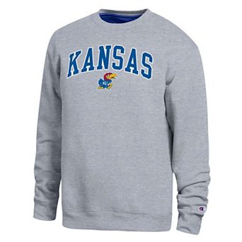 Men's Champion Heather Gray Kansas Jayhawks Arch Sweatshirt