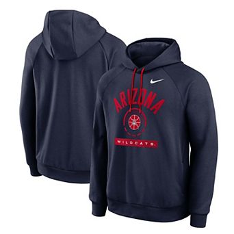 Men's Nike Navy Arizona Wildcats Courtside Practice Dri-FIT Raglan Fleece Hoodie