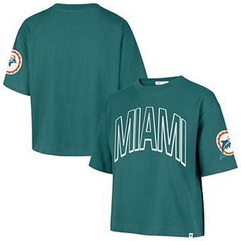 Women's '47 Aqua Miami Dolphins Call Out Reed City T-Shirt