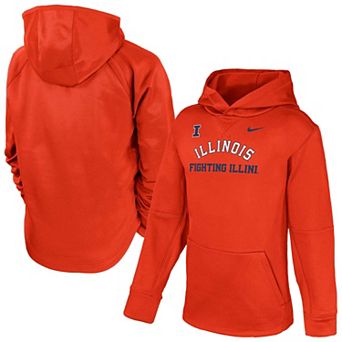 Youth Nike Orange Illinois Fighting Illini Arched Therma-FIT Hoodie