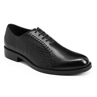 Men's Crocodile Embossed Oxford Shoes Lace-Up Business Dress Shoes