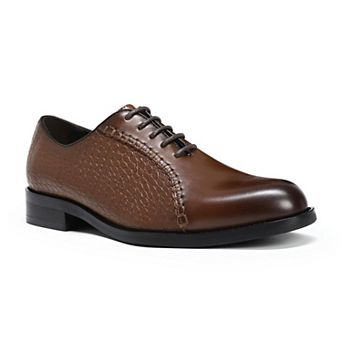 Men's Crocodile Embossed Oxford Shoes Lace-Up Business Dress Shoes