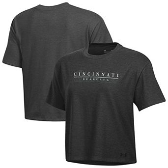 Women's Under Armour Heather Black Cincinnati Bearcats Boxy Icon T-Shirt