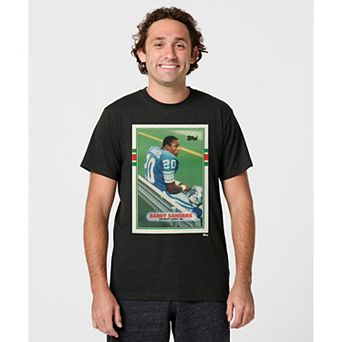 Unisex Homage Barry Sanders Charcoal Detroit Lions NFL Topps Trading Card Tri-Blend T-Shirt